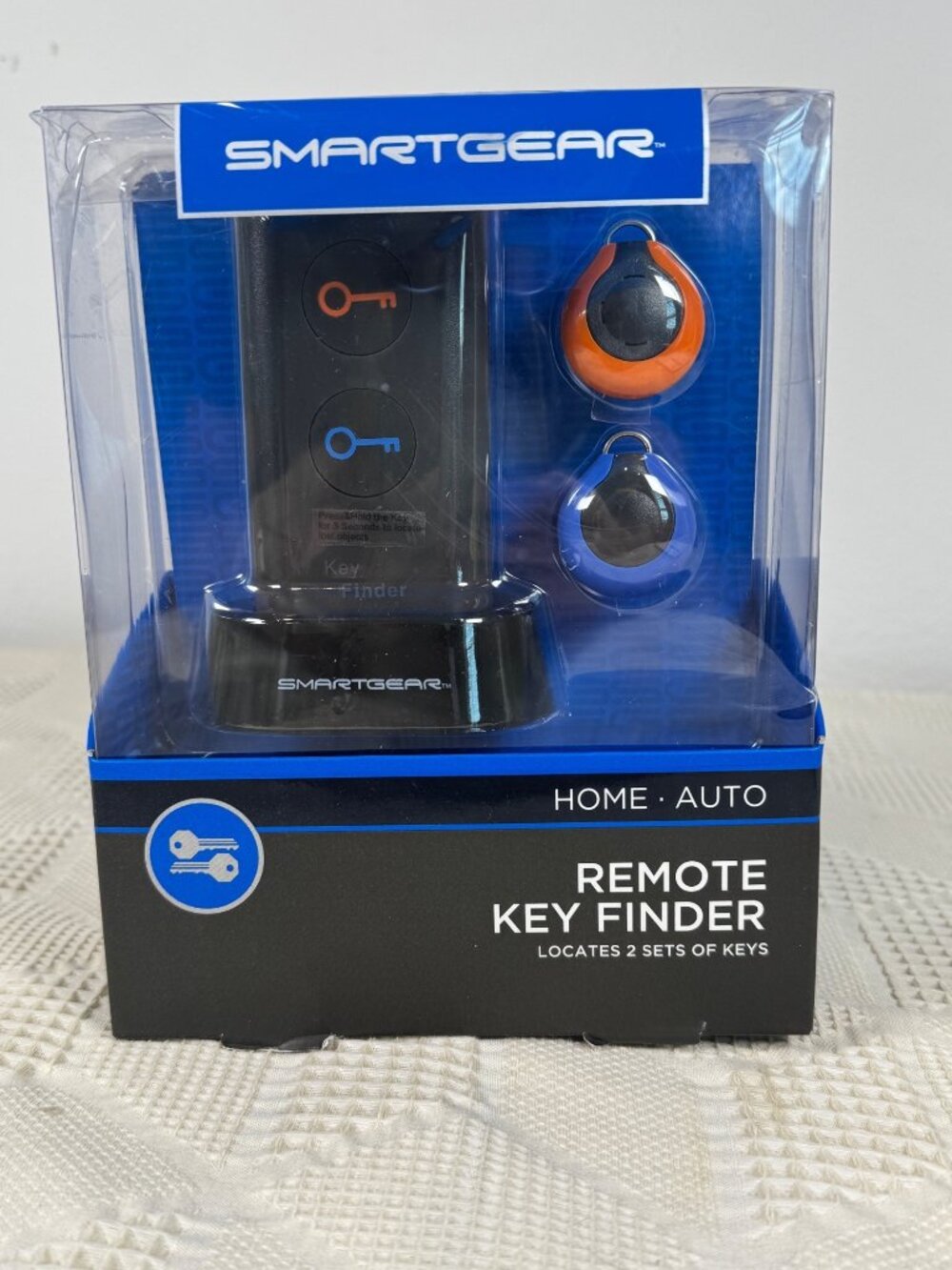 Smartgear Remote Key Finder w Wireless Transmitter 2 Color Coded Key Rings NIB